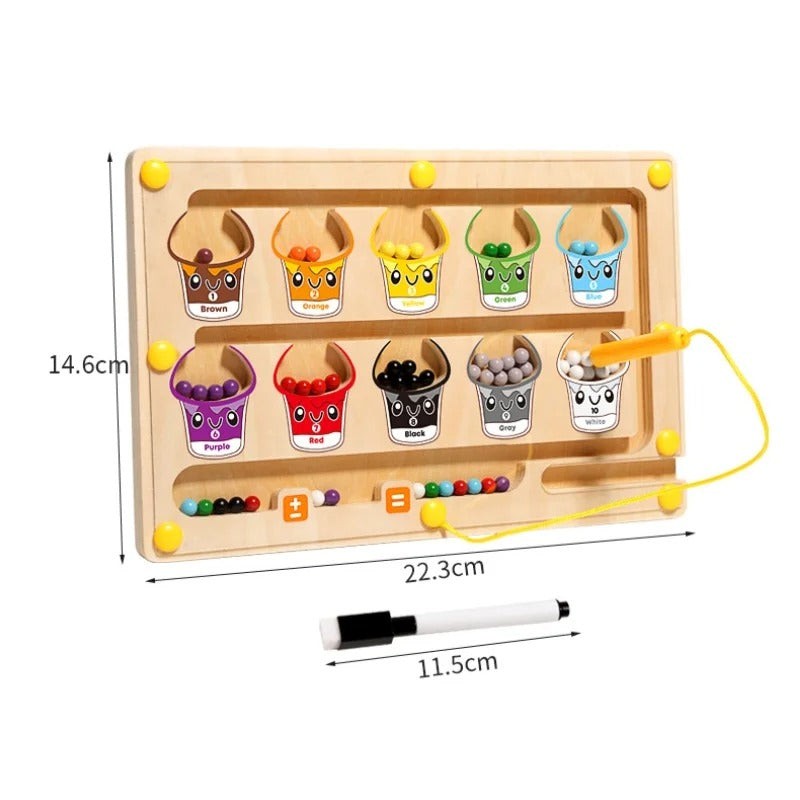 2 in1 Montessori Magnetic Maze & Drawing Board with Multiple Learning levels, Safe for 3+