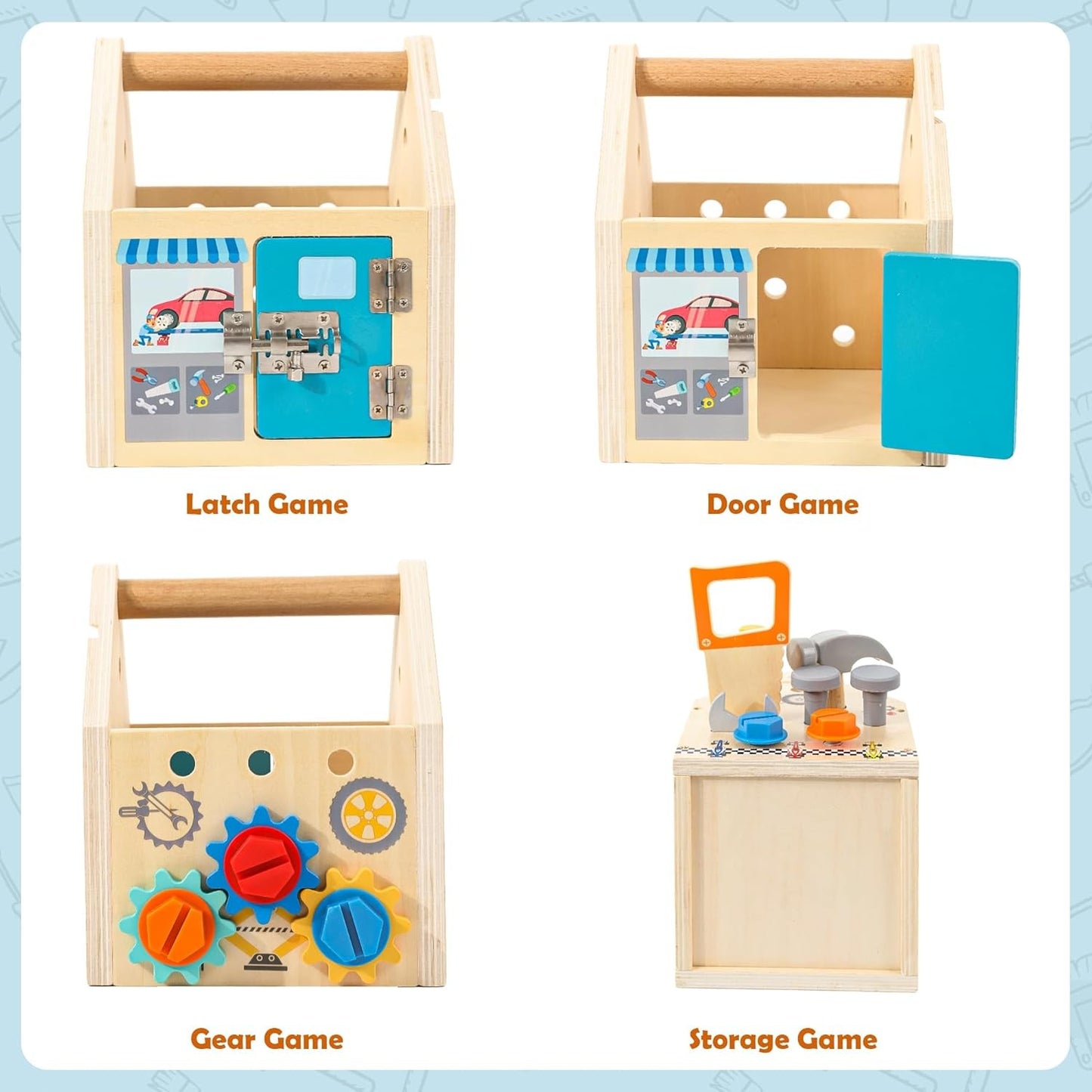 33 PCS Wooden Toolbox Set, Montessori Pretend Play, Fine Motor Skills & Dexterity, Safe for Ages 2+