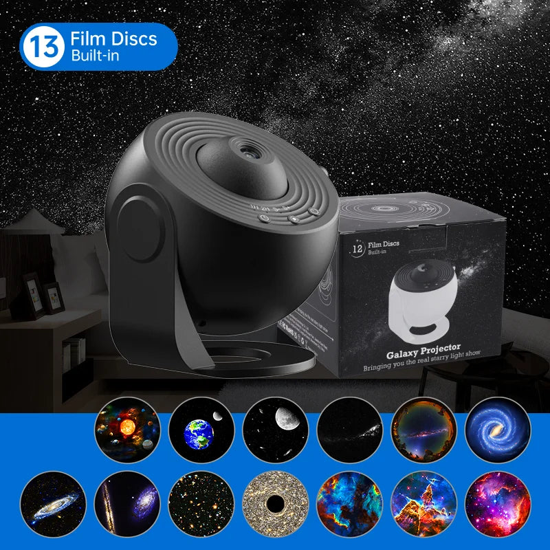 360° Planetarium Projector, Soothing Star Light for Relaxation, Discover 12 Galaxy Films in Stunning Detail