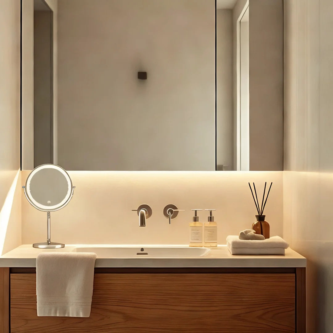 Glarefusion Three-tone Dimming Wall-mounted Makeup Mirror