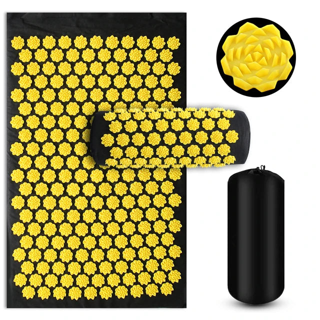 Acupressure Yoga Mat with Massage Pillow, Point Pressure, Even Relief, Foot Reflex Support, Muscle Relaxation