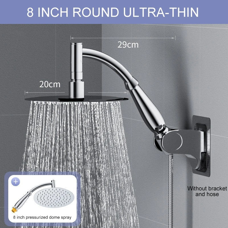 Adjustable Shower Head with Wall Mount, Anti-Clog Design, Safe Materials, Easy to Install and Use