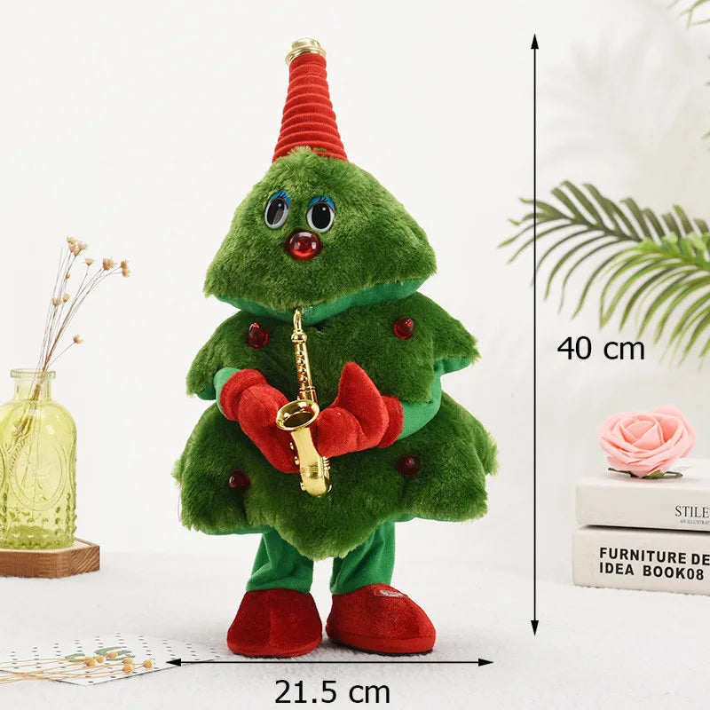 Animated Christmas Songster with Singing & Dancing Christmas Tree and Cute Saxophone Design, Safe for Ages 3+