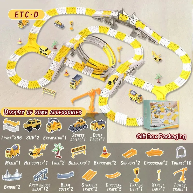 Battery-Powered Electric Race Car Track, Safe for Ages 3+, Easy to Assemble