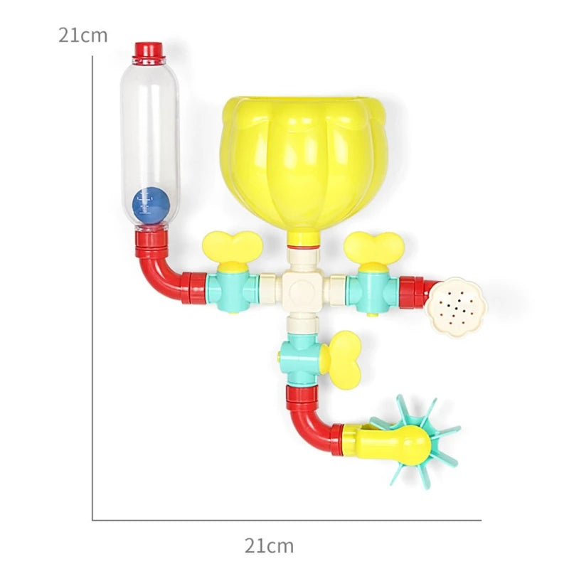 Children's Bath Toy with Water Spray Rotating Wheel and Shower Simulation Safe for Ages 1+