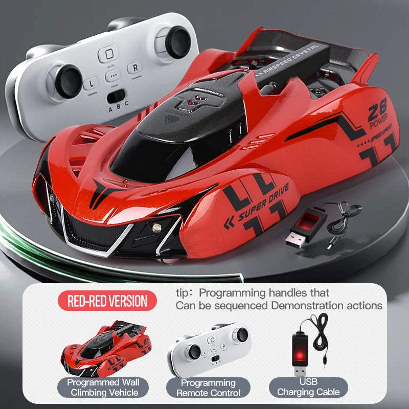 Control Wall-Climbing Car with Lighting Sensors, Long Battery Life, Infrared Remote Control – Safe for Ages 3+