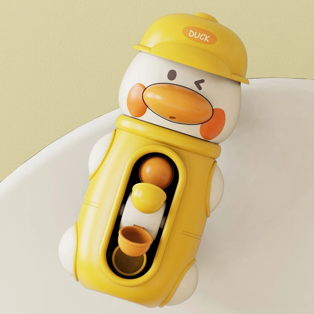 Cute Elephant & Duck Bath Toy, Safe for Kids with Spinning Waterwheel, Easy Suction Cup Setup
