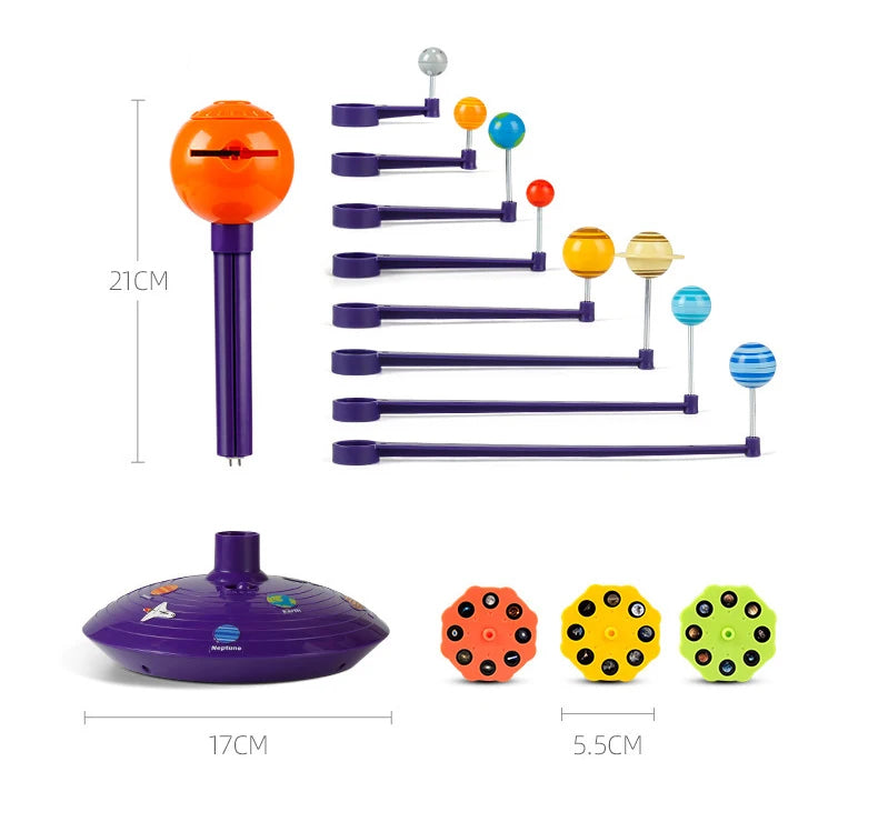 Educational Planet Toy with English and Spanish Voice Interaction, 24-Slide Space Projector, Safe for Ages 6+