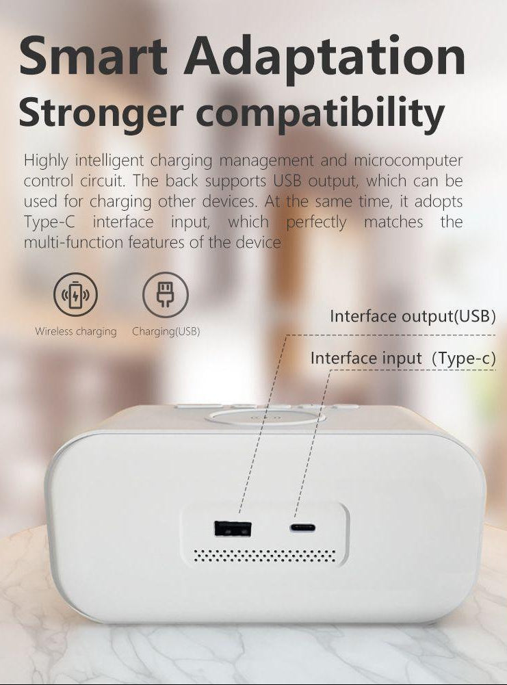 2-in-1 Alarm Clock with Wireless Charging
