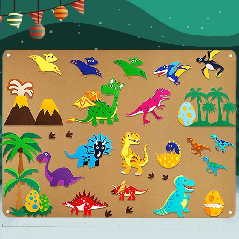 Farm Animals Felt Story Board – Reusable No-Glue Felt Set, Multi-Themes, Visual Learning, Teaching Aid, Safe for Ages 2+