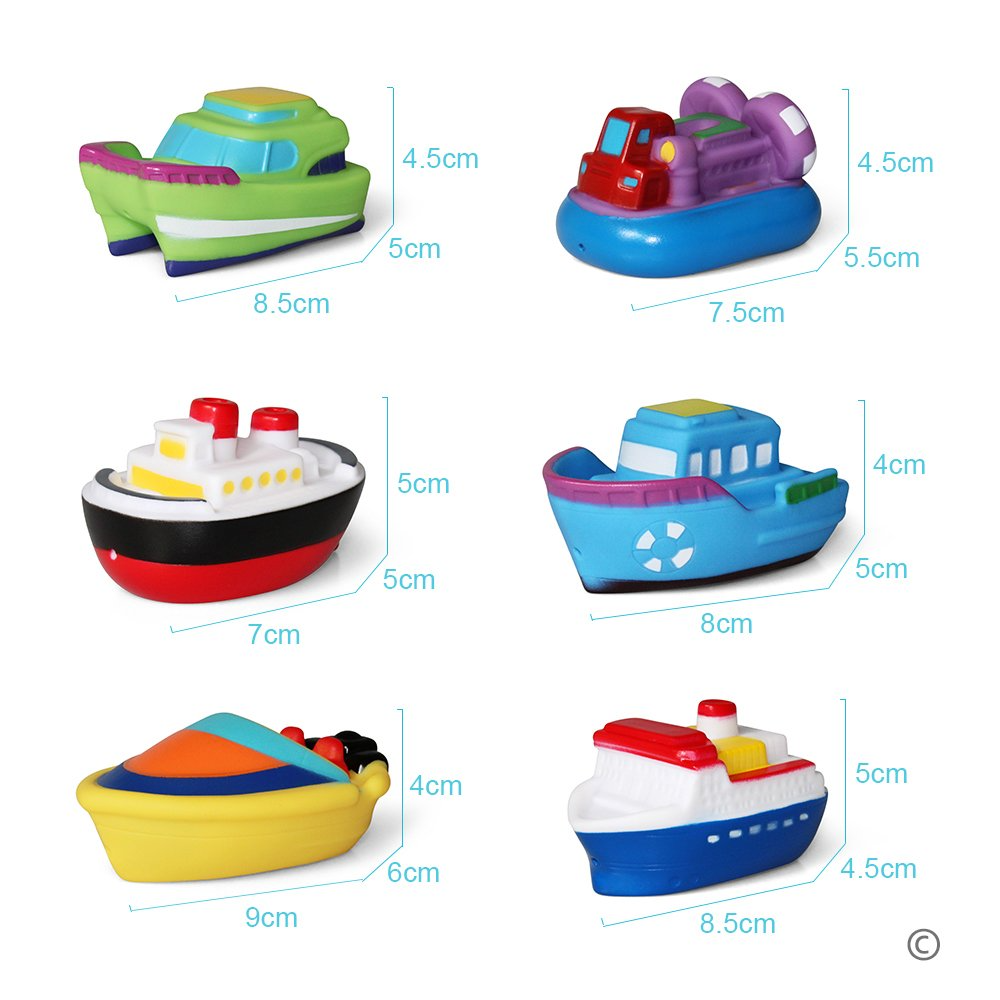Floating Car & Boat Set, Shower Boat Squirters Toy, Safe for Ages 3+