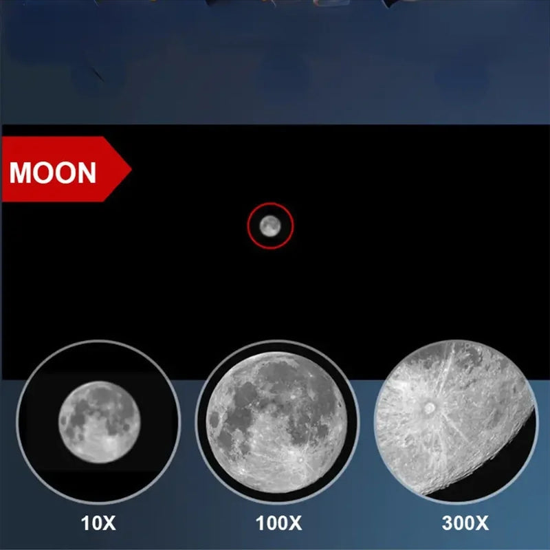 HD Monocular Telescope 10-300x Zoom Waterproof Portable