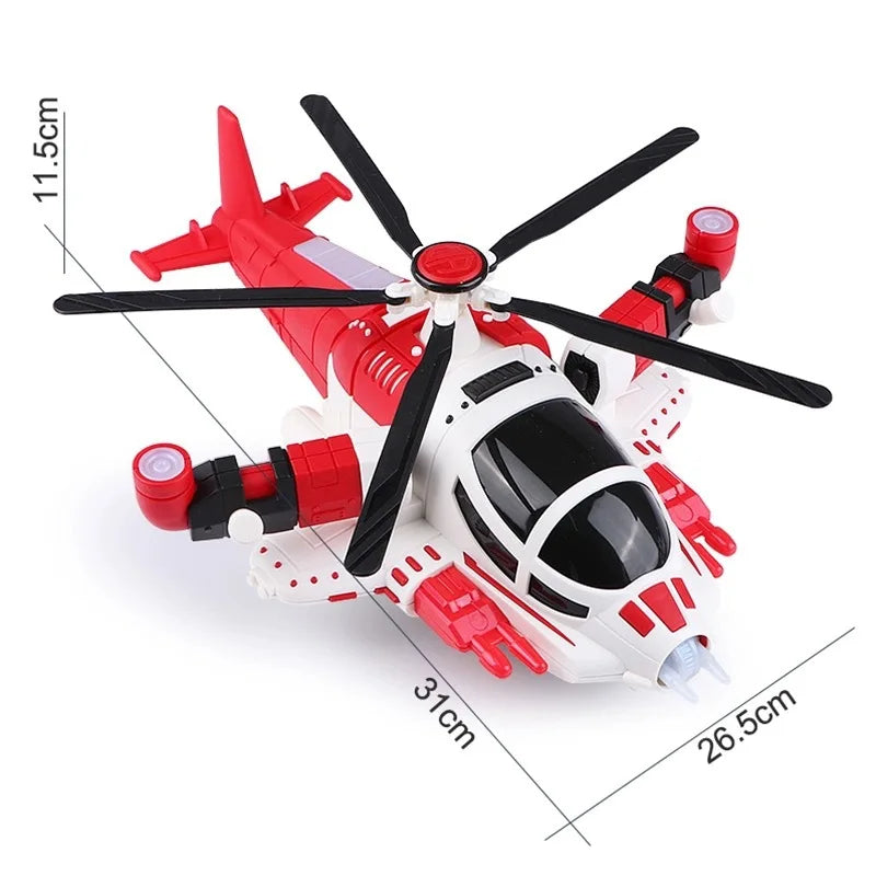 Helicopter Toy with Lights and Sounds, 360° Spin, Obstacle Sensor, Battery-Free, Child-Safe Design, Safe for Kids 3+