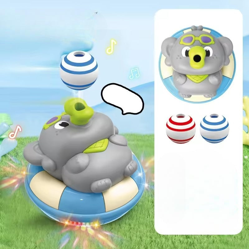 Interactive Elephant Toy with Floating Air Ball, LED Lights, Music, Obstacle Sensors, Colorful Design, Safe for Ages 1+
