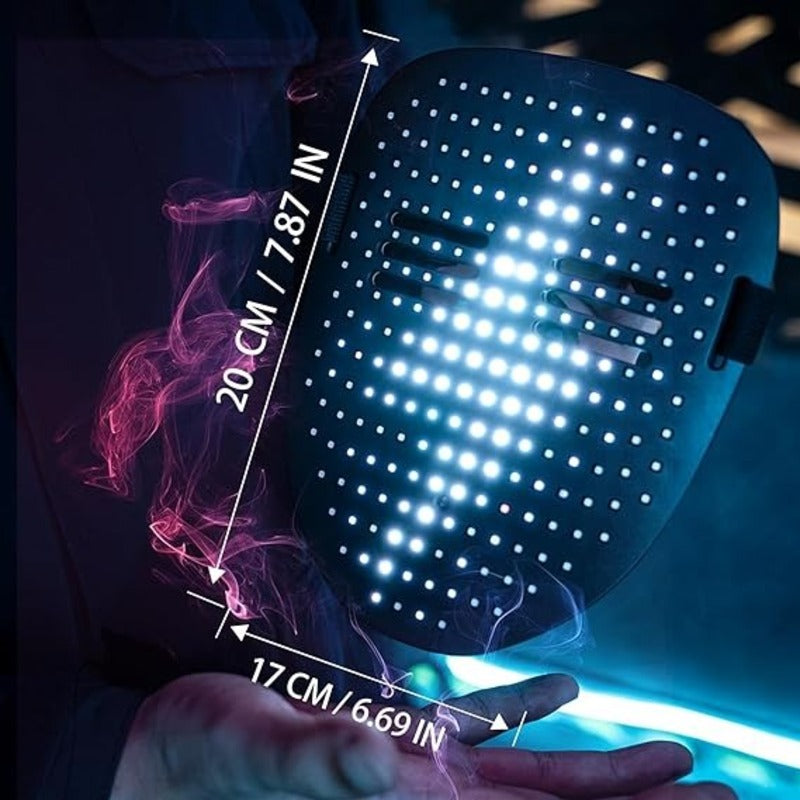 LED Mask with Gesture Control – Light-Up Mask for Kids with 50 Dynamic & Static Face Patterns, Built-in Rechargeable Battery