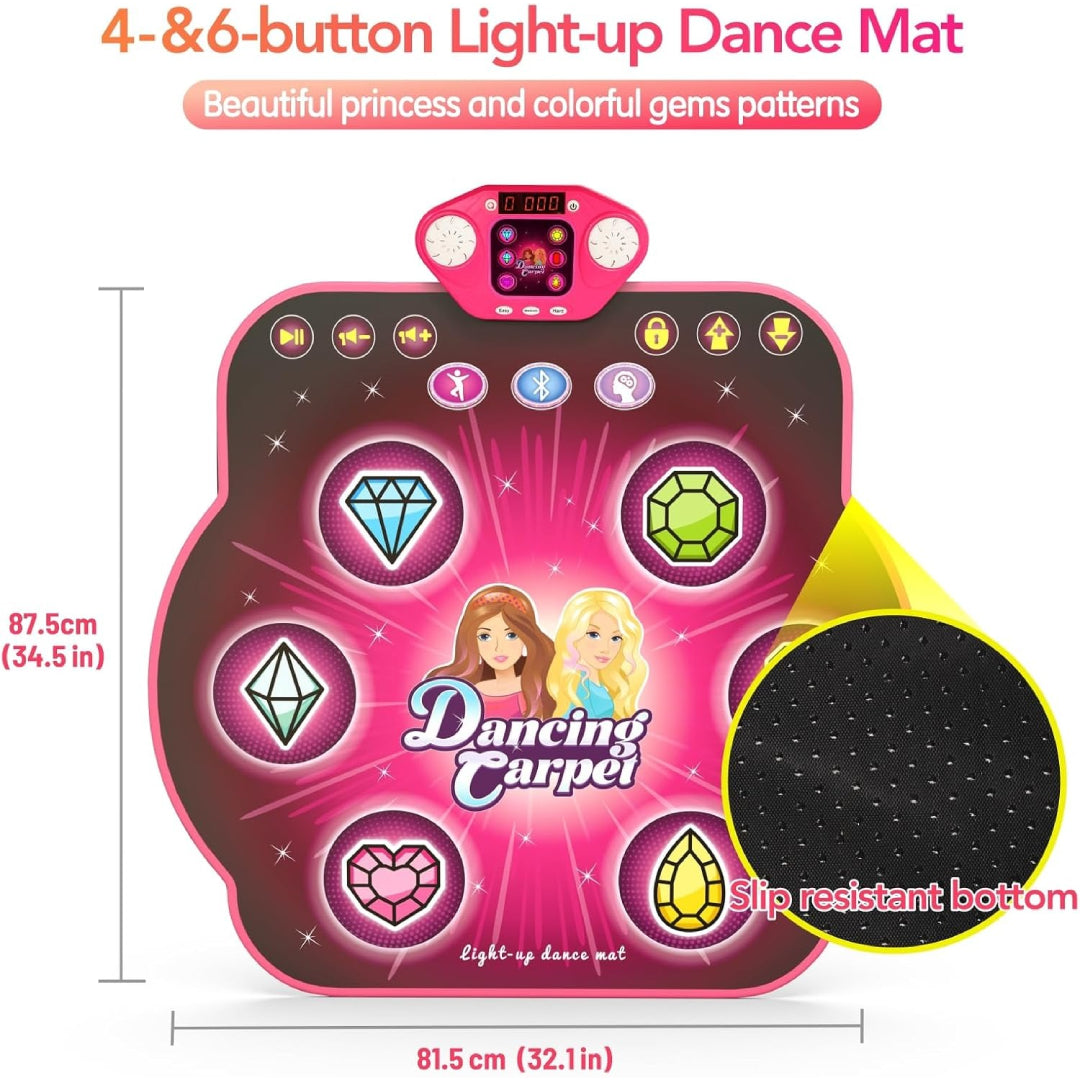 Light-Up Dance Mat for Kids, Bluetooth Music, Rechargeable Game Pad