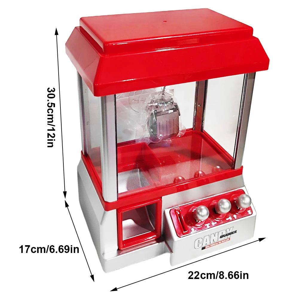 Miniature Candy Grabber with Manual Joystick Control, Retro Arcade Design, and Music & Sound Effects, Safe for Ages 3+
