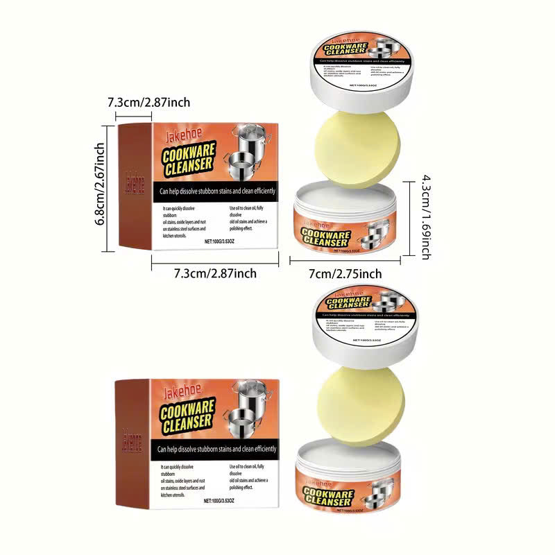 Multi-Purpose Cookware Cleaning Paste – Removes Rust, Grease, Restores Shine, Safe Ingredients, Odor-Free and Easy to Use
