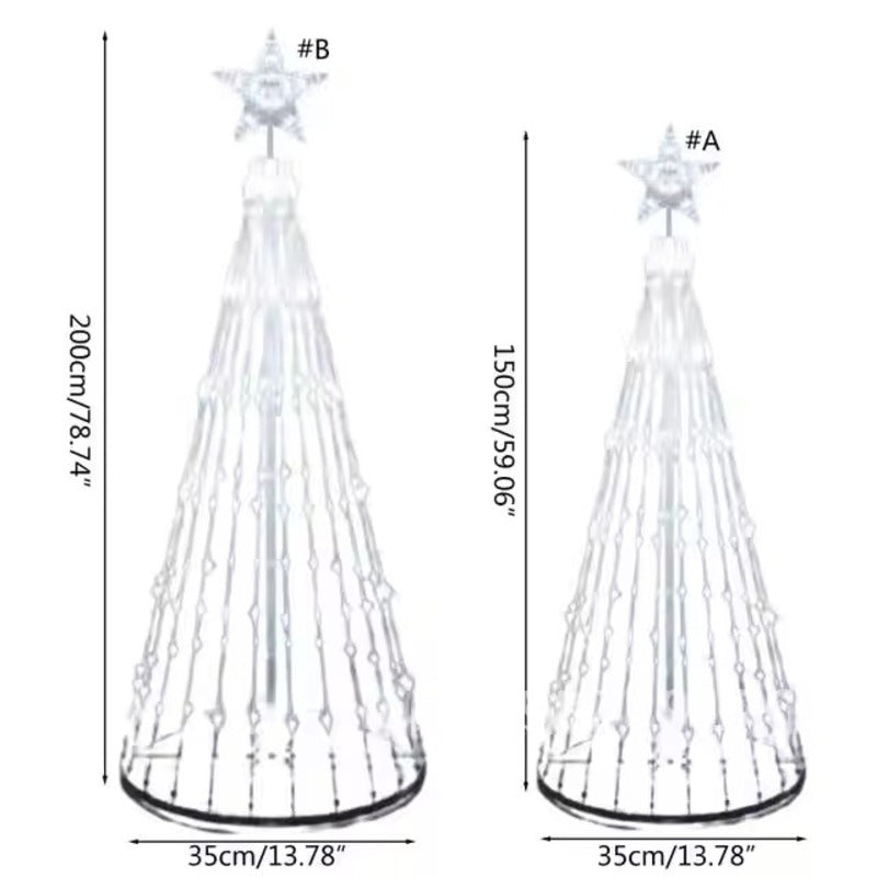 Multicolor LED Animated Outdoor Christmas Tree Lightshow with IP44 Waterproof, Vibrant Multicolor Lighting