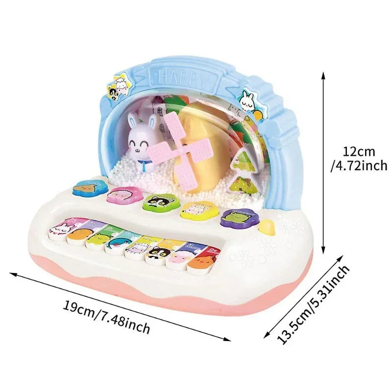Musical Instrument Toys with Animal Sounds, LED Lights, Whack-a-Mole Game & Snowflake Design, Safe for Ages 1+