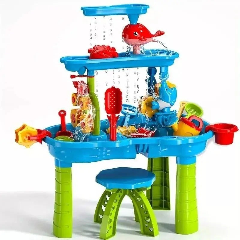 Outdoor Activities Play Table Sand and Water Table Children Garden Toy Beach Play Set Summer Toys for Girls Boys