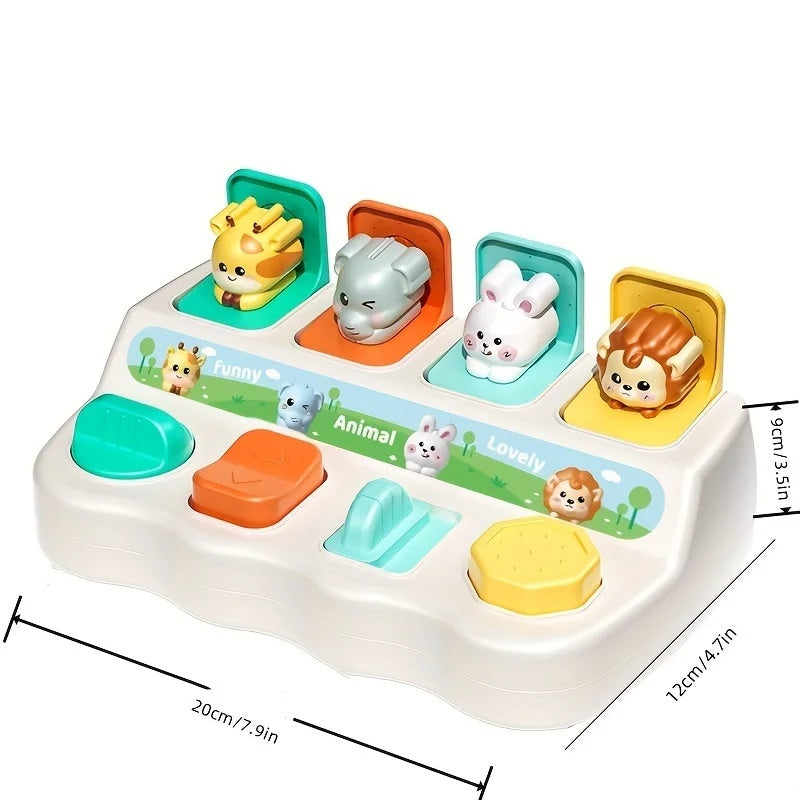 Pop Up Animals with Cute Shapes, Eye-Catching Colors, Mind Development, Safe for 2+