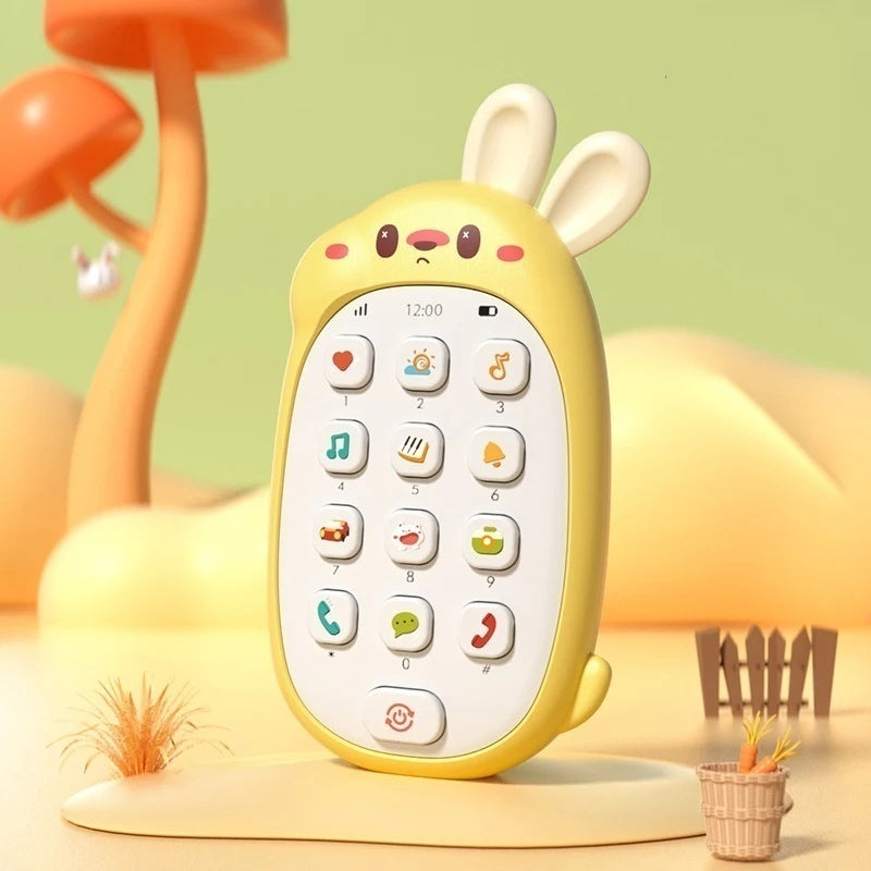 Rabbit Toy Educational Phone with Sound, Lights, Compact and Portable, Safe for Ages 6+ Months