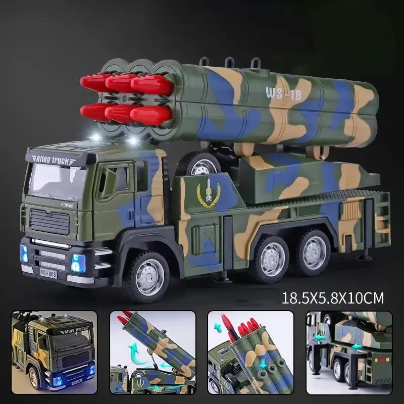 Rocket Launcher Car with 360° Rotating Launcher and Realistic Lights and Sounds, Safe for Ages 3+