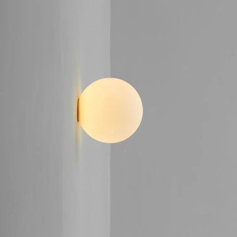 Round Frosted Glass Globe Modern Wall Light