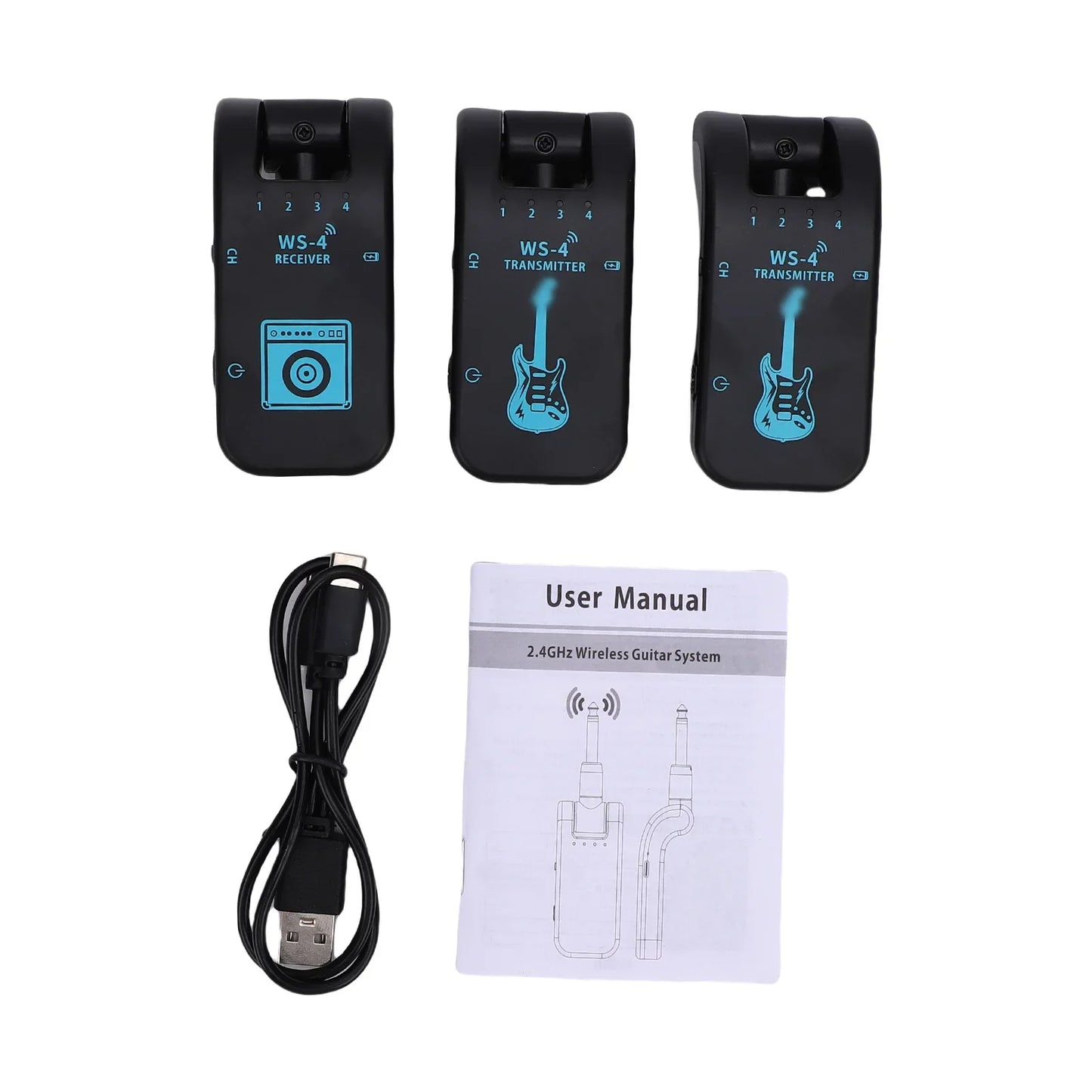 Wireless Rechargeable Guitar Transmitter Receiver 40M Range