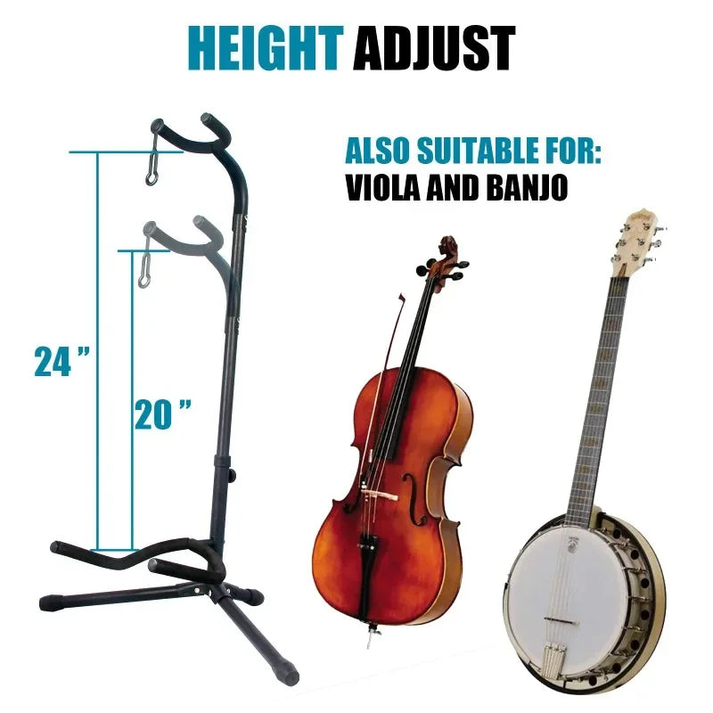 Folding Adjustable Guitar Stand For Multiple Instruments