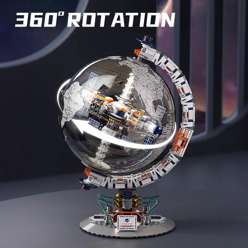 Creative Space Station Transparent Globe Building Set
