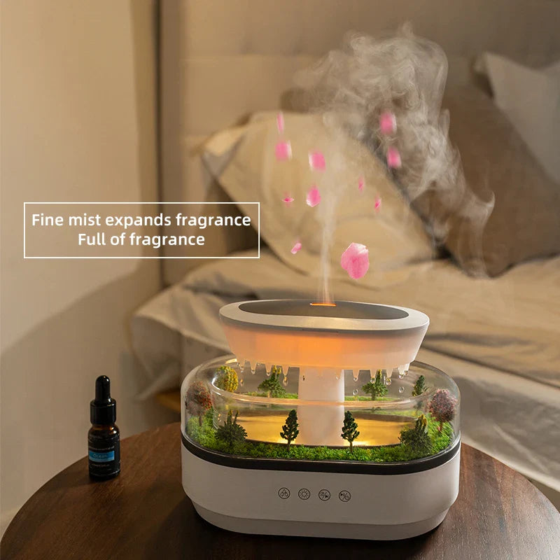 Aroma Raindrop Humidifier With Colorful Light & Diffuser
