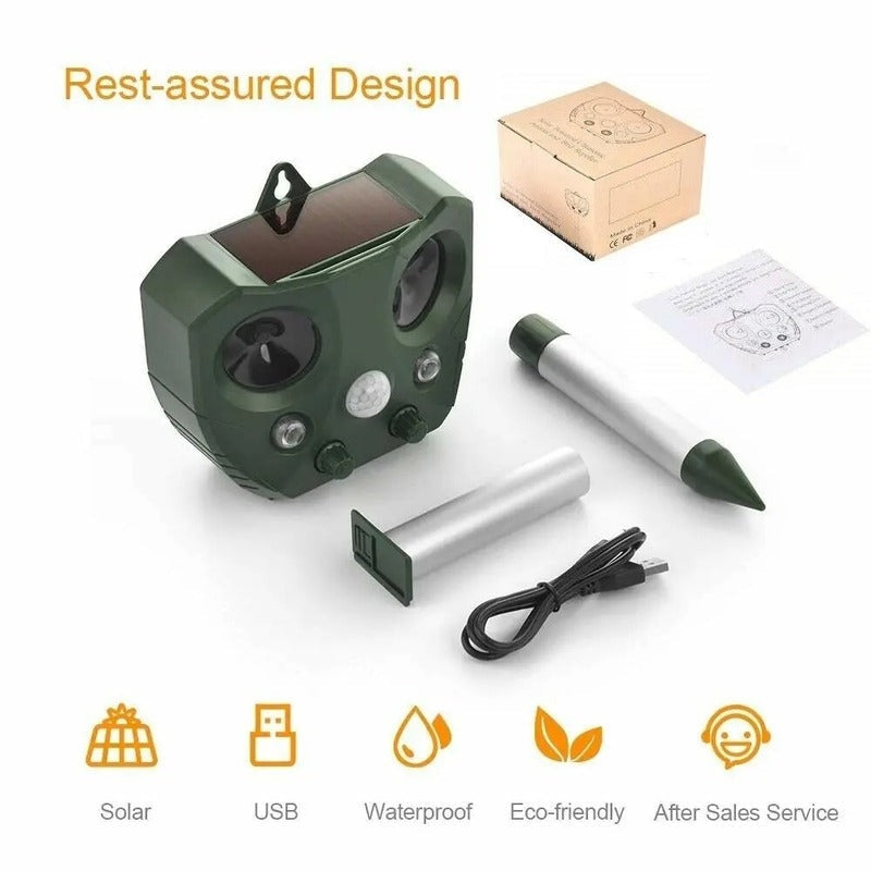 Solar Ultrasonic Bird Repeller For Garden Pest Control