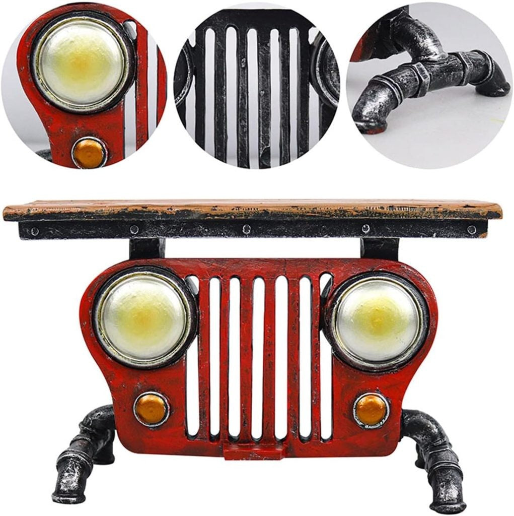 Steampunk Industrial Antique Car Head Lamp Desktop Sculpture Ornament