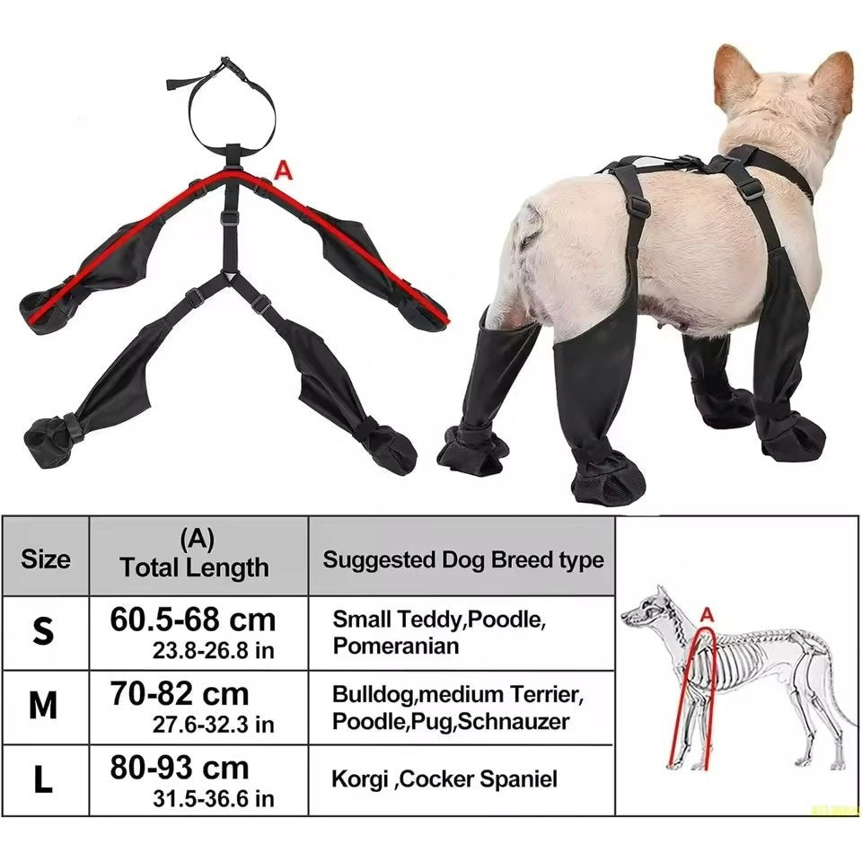Suspender Dogs Boots - Waterproof Dog Shoes Adjustable Dog Boots Non Slip Breathable