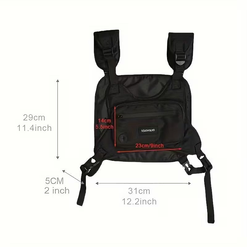 Urban Men Ergonomic Chest Bag with Multi Pockets, Secure Fit, Earphone Port, and Adjustable Strap