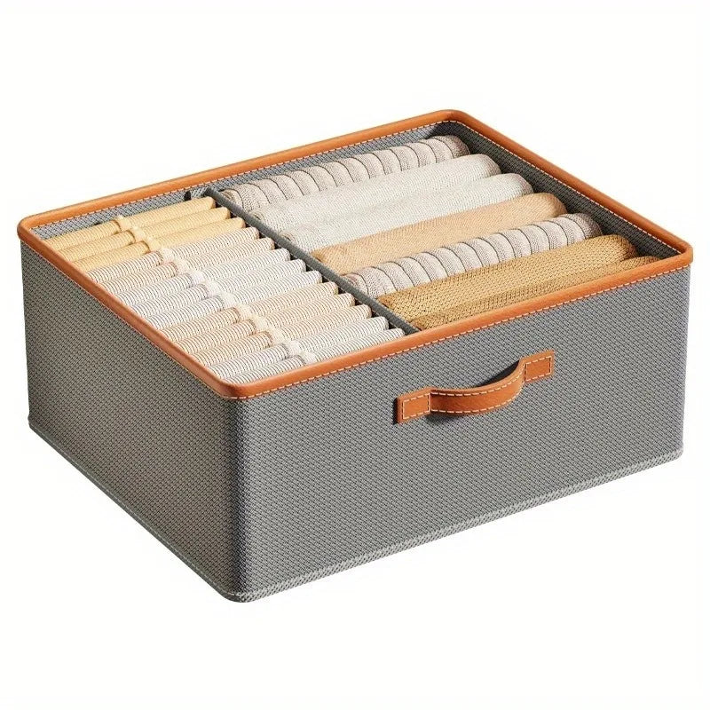 Wardrobe Clothing Organizer, Foldable, Large Capacity Storage Box with Adjustable Dividers