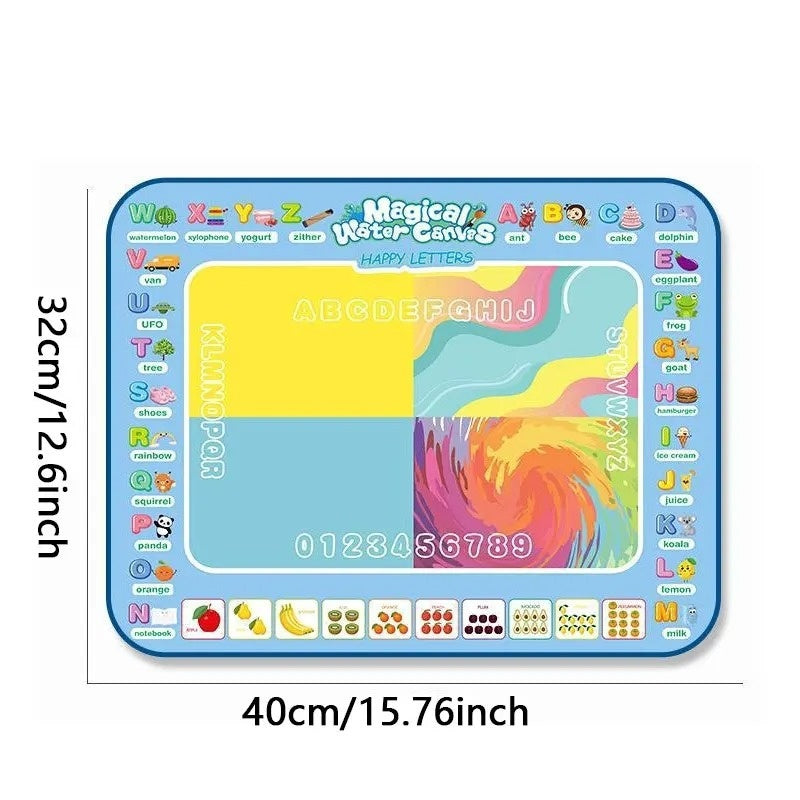 100x80CM Water Drawing Mat with Reusable Doodle Board, Mess-Free Educational Toy for Ages 3+