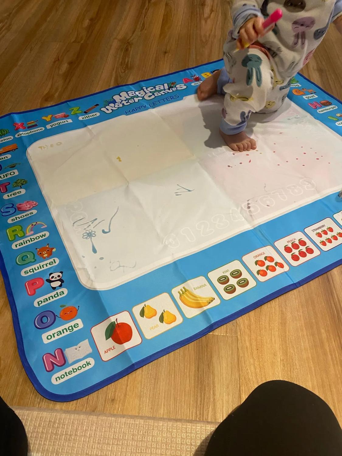 100x80CM Water Drawing Mat with Reusable Doodle Board, Mess-Free Educational Toy for Ages 3+