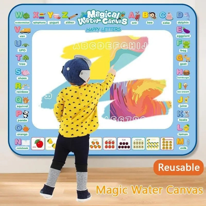 100x80CM Water Drawing Mat with Reusable Doodle Board, Mess-Free Educational Toy for Ages 3+