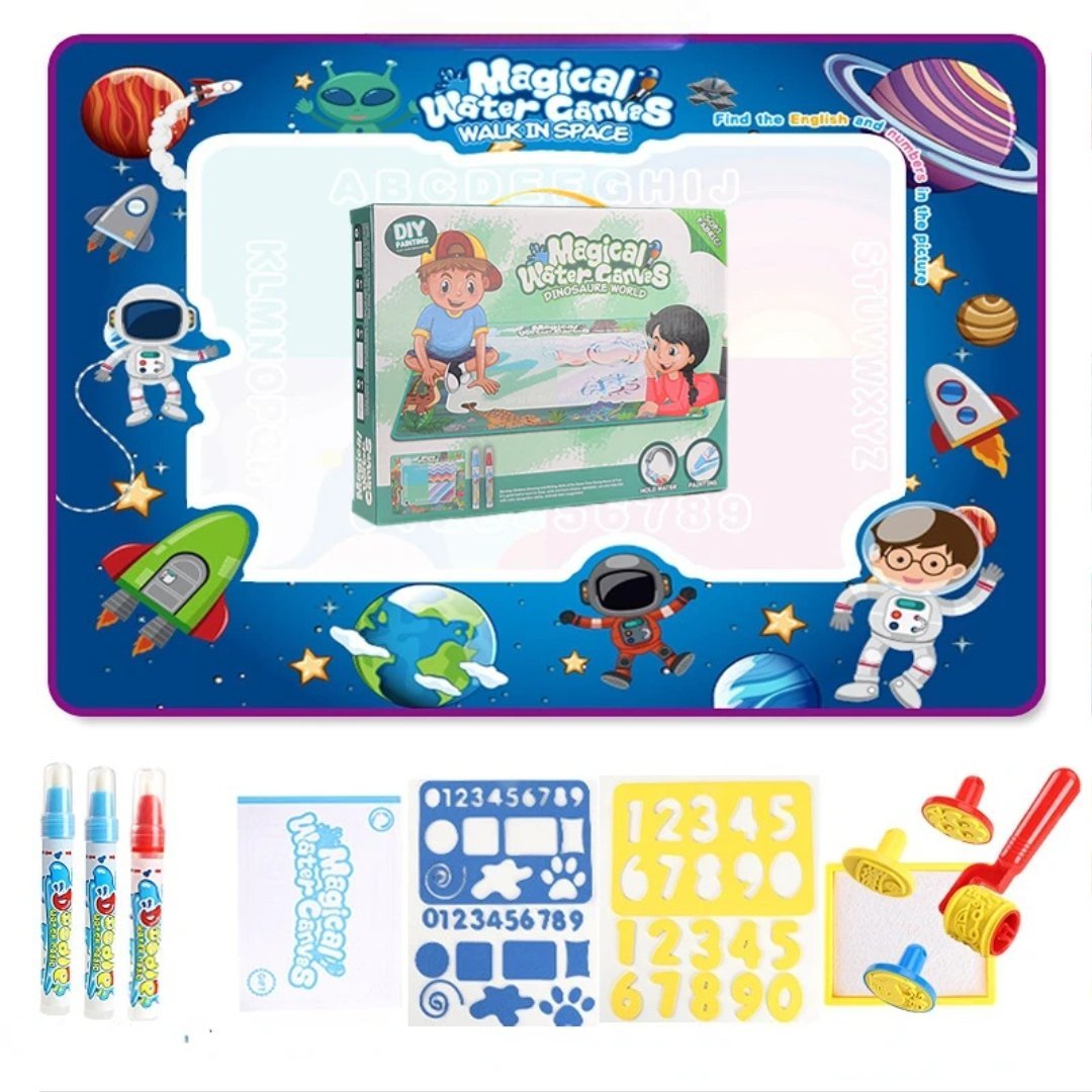 100x80CM Water Drawing Mat with Reusable Doodle Board, Mess-Free Educational Toy for Ages 3+