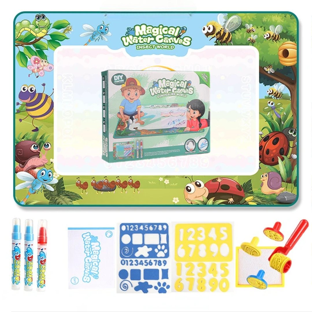 100x80CM Water Drawing Mat with Reusable Doodle Board, Mess-Free Educational Toy for Ages 3+