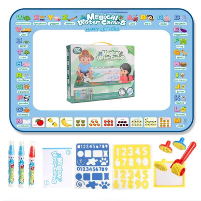 100x80CM Water Drawing Mat with Reusable Doodle Board, Mess-Free Educational Toy for Ages 3+