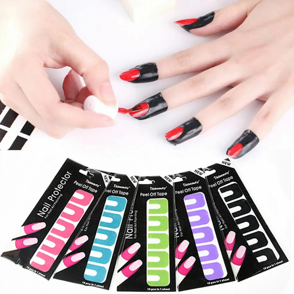 10PCS U-Shaped Nail Polish Barrier with Latex-Free, Spill-Proof Protection