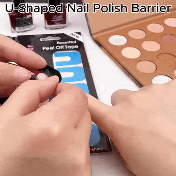 10PCS U-Shaped Nail Polish Barrier with Latex-Free, Spill-Proof Protection