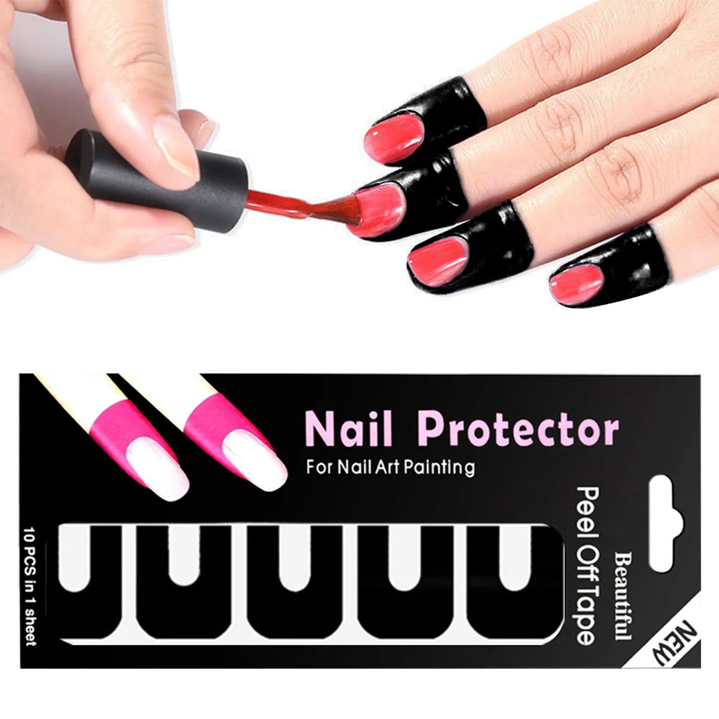 10PCS U-Shaped Nail Polish Barrier with Latex-Free, Spill-Proof Protection