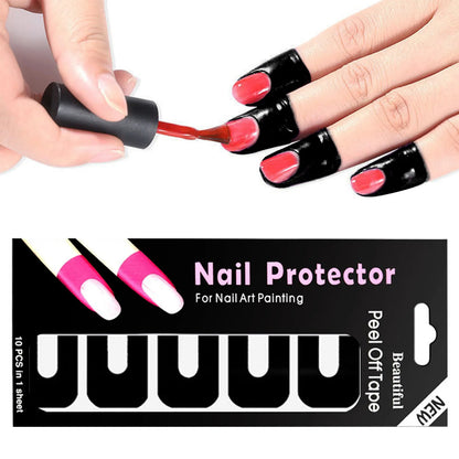 10PCS U-Shaped Nail Polish Barrier with Latex-Free, Spill-Proof Protection