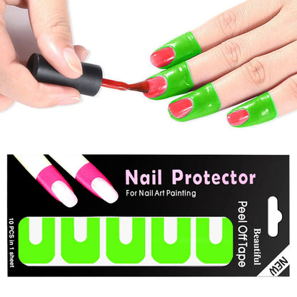 10PCS U-Shaped Nail Polish Barrier with Latex-Free, Spill-Proof Protection
