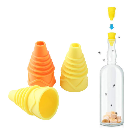 10Pcs Fruit Fly Trap With Smart Funnel Design, Eco-Friendly And Made From Food-Grade Silicone For Indoor And Outdoor Use